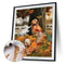 Playing Cat and White Horse Oil Paint By Numbers Kit Art Picture 40x50cm (B1603)