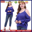 Ladies V-neck Crisscross Tops Solid Color Long Sleeve Women Plus Size T-shirts