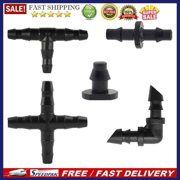 200x Drip Irrigation Barbed Connectors Watering System Fittings Kit for 4/7