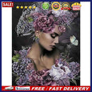 5D DIY Diamond Painting Flower Lady Rhinestone Kit Full Round Wall Craft Arts