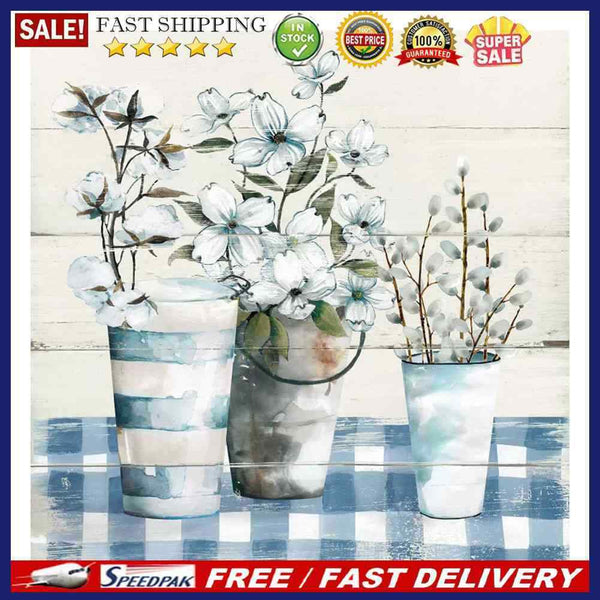 Ink Blue Flower Oil Paint By Numbers Kit DIY Acrylic Painting Wall Art Picture