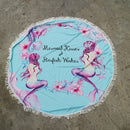 Flower Printed Beach Towel Round Tassel Ethnic Style Blanket Picnic Mat