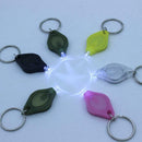 Small Compact Keyring LED LIGHT TORCH White Keychain Portable Flashlight D9D8