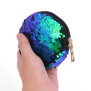 Multi Sequins Coin Wallet Women Change Purse Girl Round Clutch Bags (Green)
