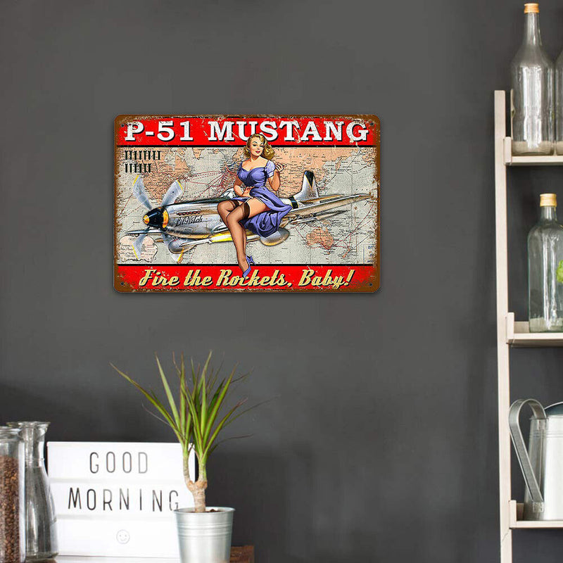 Advertising Characters Retro Plaque Metal Tin Painting Wall Art Poster (B) Newly