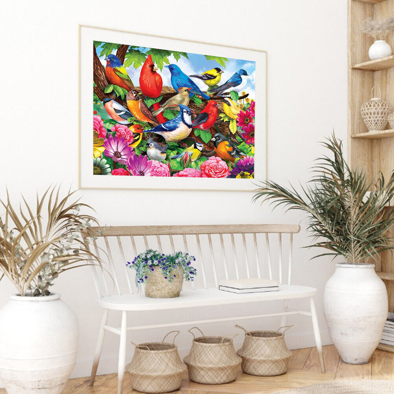 DIY Bird Flower Oil Paint by Numbers Kit Drawing on Canvas Pictures Home Deco