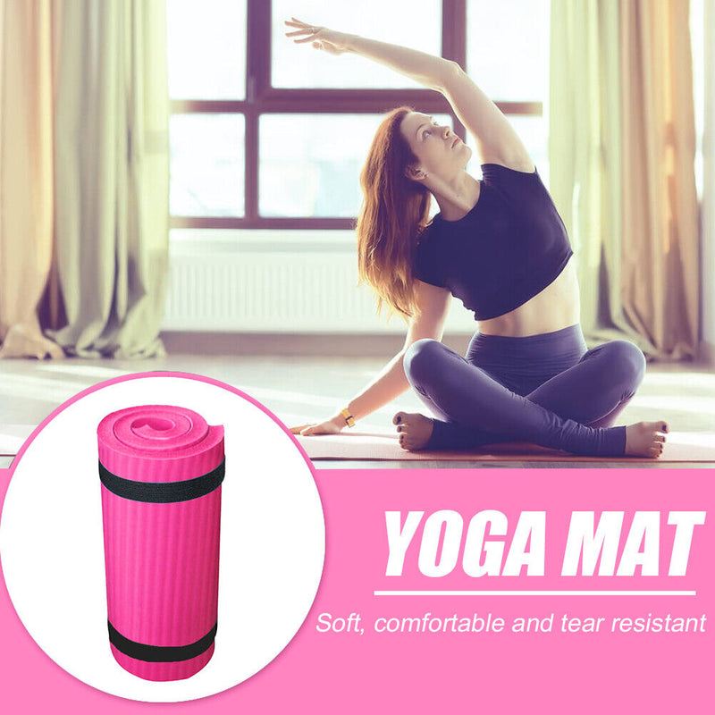 60x25cm Yoga Mat Non-slip Extra Thick Cushion for Beginner Fitness (Pink)