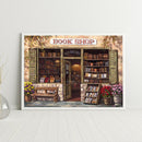 Frameless Oil Paint By Numbers DIY Bookshop Picture Craft Room Decoration Kit