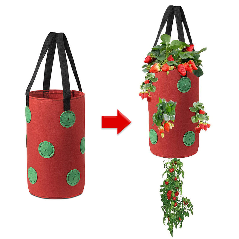 Hanging Strawberry Planter 2pcs Upside-Down Vegetable Glow Bag for House Garden