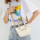 Letter Print Shoulder Satchel Handbags Canvas Women Crossbody Bags (White)