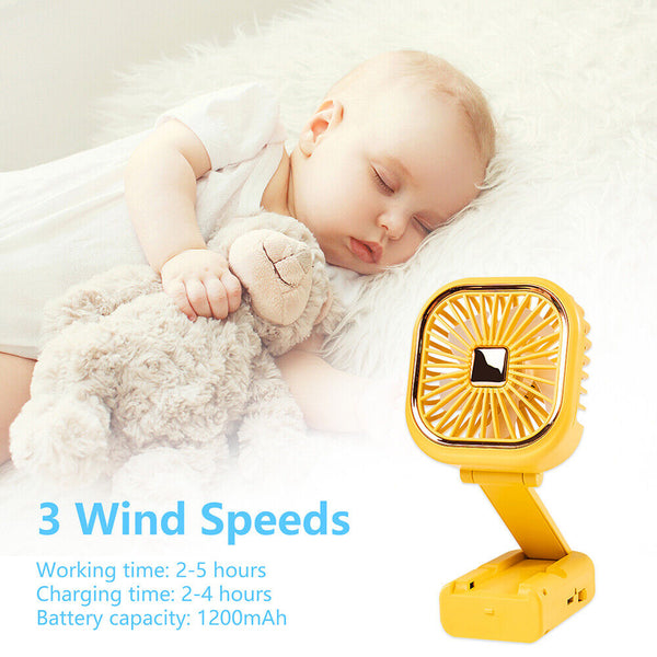 #A Mute Hanging Neck Fans 2 Speed Handheld Fan Desktop Fan for Outdoor Sport Tra