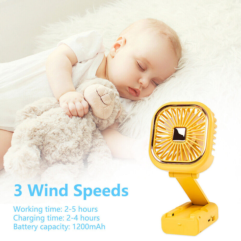 #A Mute Hanging Neck Fans 2 Speed Handheld Fan Desktop Fan for Outdoor Sport Tra