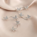 Elegant Fashion Women Diamond Butterfly Ear Clips Wedding Party Jewelry Gifts