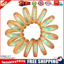 Telephone Wire Elastic Hairbands Women Ponytail Holder Hair Ties (Yellow)