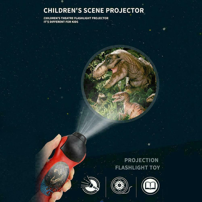 Dinosaur Pattern Torch Projector Flashlight Kids Bedtime R3D5 N7T4 Story Q0Z4