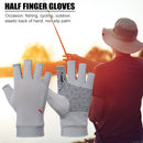 Summer Half Finger Gloves Breathable Anti-Slip Outdoor Sport Mitten (Grey)