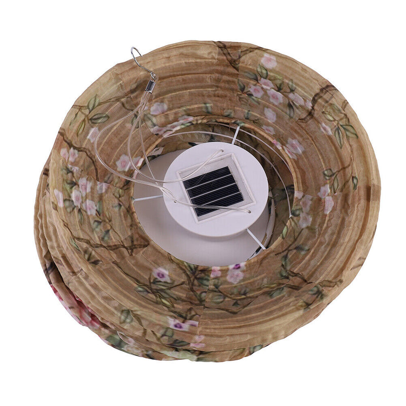 Solar Lantern Chinese Japanese Print Hanging Outdoor Garden Party Light (A)