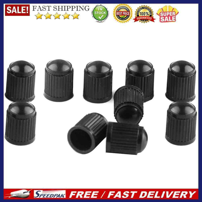 10pcs Car Bicycle Tire Valve Caps Plastic Valve Stem Dust Caps with Seal Ri