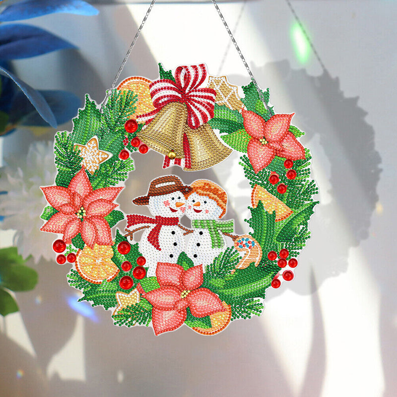 Double Snowman Diamond Painting Garland Pendant DIY Handmade Craft Gift (YH37