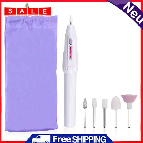 Pro Electric Nail Drill Machine Set Mini Nail Polisher with 5pcs Grinding Head