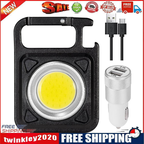 Mini Flashlight Keychain Light Pocket Corkscrew for Outdoor Camping Fishing