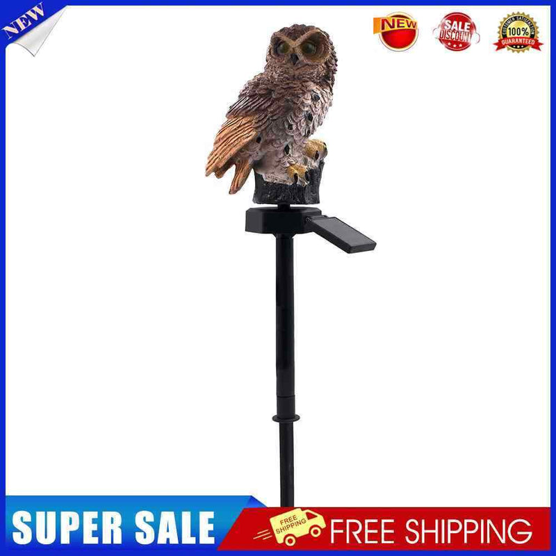 5pcs Solar Power LED Waterproof Garden Landscape Owl Lawn Ligh(Light Brown)