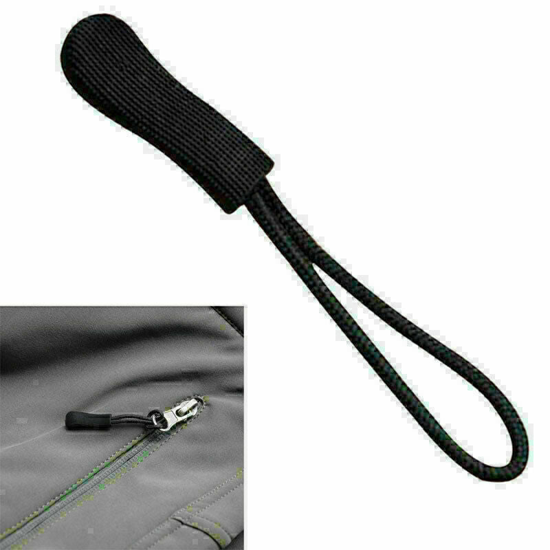 1pcs Schwarz Reißverschlußanhänger Puller Kabel Reißverschlusszipper, I3O4 M1G7