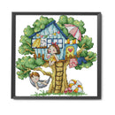 Partial Embroidery 14CT DIY Tree House Printed Cross Stitch Kit Needlework