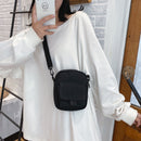 Women Canvas Shoulder Handbags Solid Casual Crossbody Phone Pouch (Black)