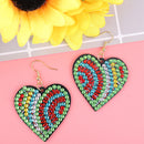 5D DIY Diamond Painting Earrings Double-sided Heart Drop Earrings (RZ016) Newly
