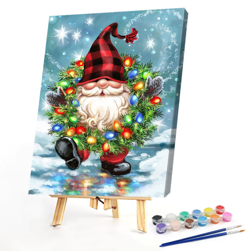 Gnome Oil Paint By Numbers Kits DIY Handpainted on Canvas Home Decoration Gif