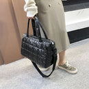 Retro Quilted Shoulder Bags Female Solid Color Crossbody Bag Women Nylon Handbag