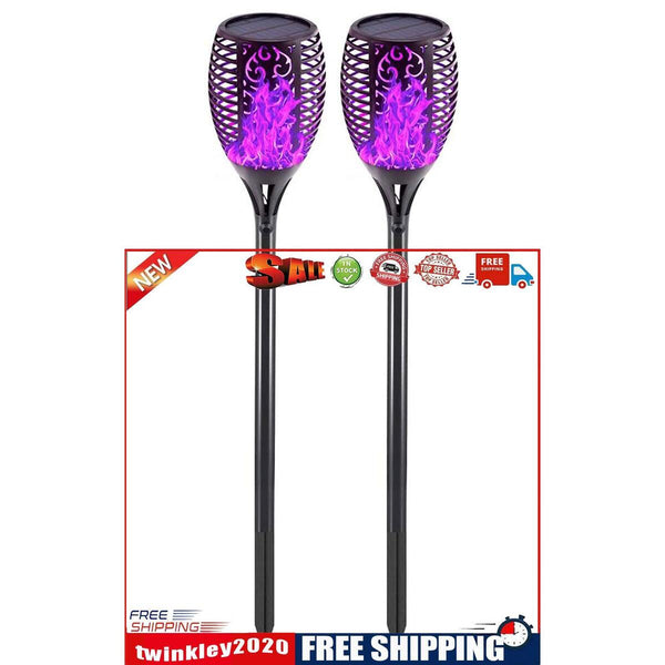 Solar Plug Lamp Solar Charging Flikering LED Light Decoration Garden (2pcs)