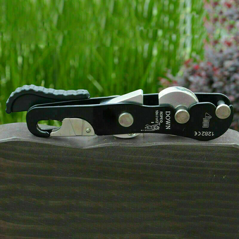 Stop Descender Self-Braking Climb Rescue Rappel Belay D3 L6N7 For 10-12mm D U8A3