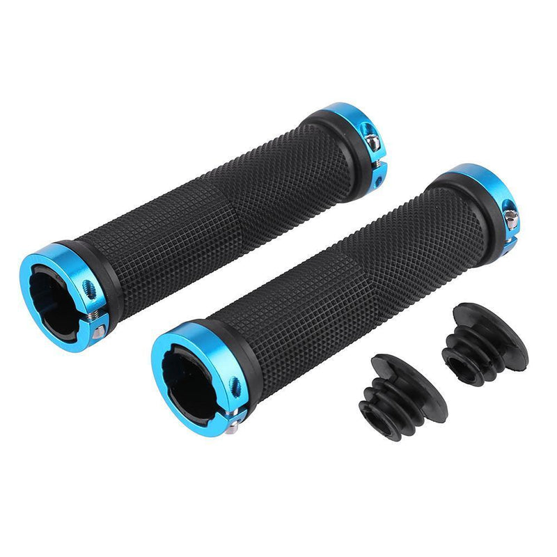 1pair Cycling Skid-Proof Grips Anti-Skid Plastic Bicycle Handlebar (Blue) Newly