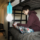 LED Hanging Light Bulb Battery Powered Colorful Pull Cord Bulbs (Blue) Newly