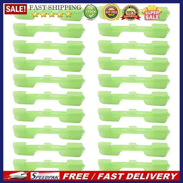 20pcs Night Fishing Rod Tip Light Holder Clip Rods Feeder Fluorescent Glow