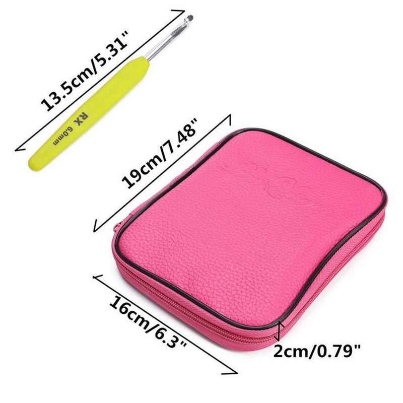 Soft Handle, 16-Piece, Colorful Aluminum Crochet Needles, DIY Knitting Pins, Crochet Wheel