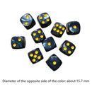 10pcs 16mm Board Game Dices Round Corner 6 Sided Bar Pub Games Dice (Black)