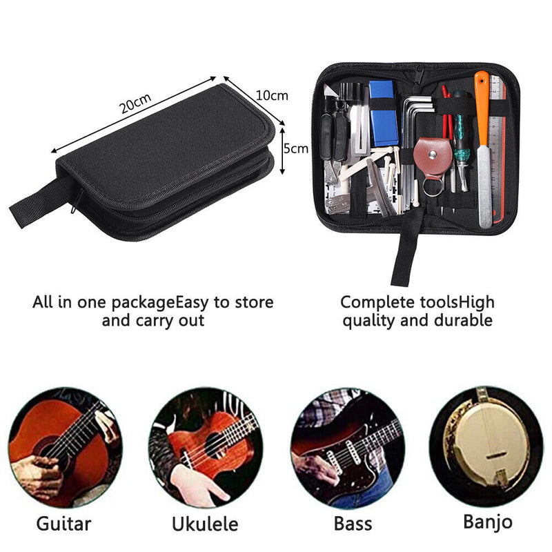36 in 1 Professional Guitar Cleaning Repair Tool Kit String Changing Tuning Tool