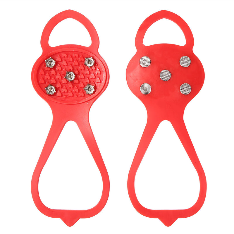 5 Teeth Spikes Crampons,Ice Cleats Traction Non Slip Footwear for Hiking Walk
