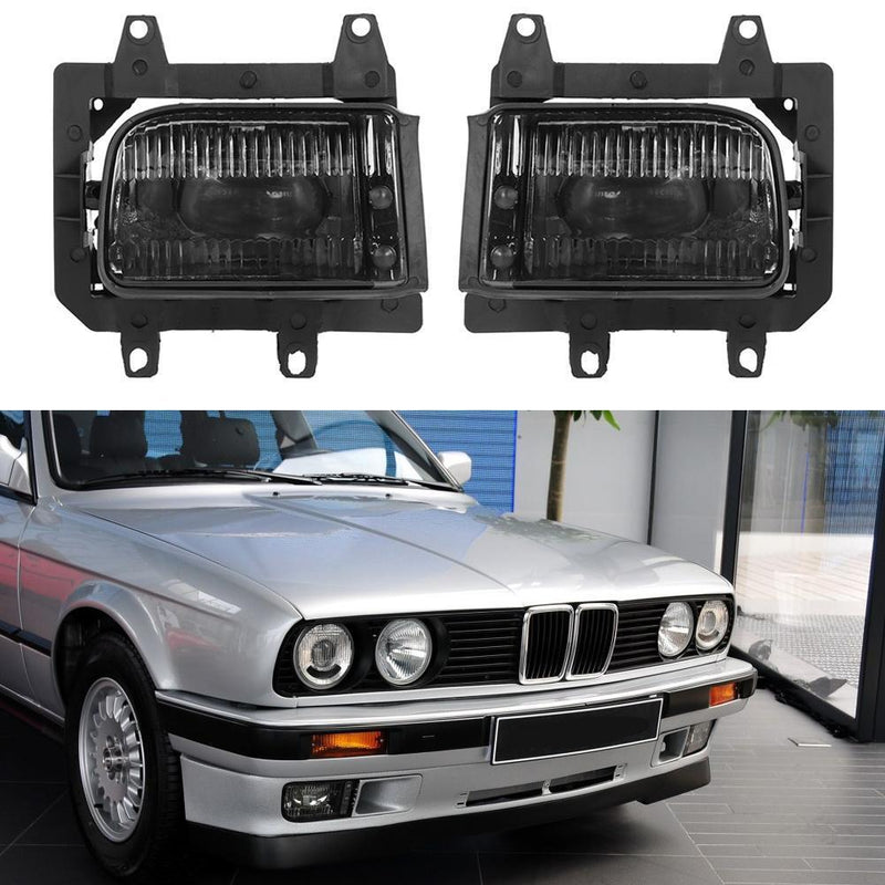 2pcs Front Left+Right Bumper Fog Lights Lamps+Bulbs Kit for E30 318i 325 85-93
