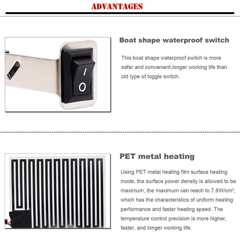 CS-054B1 12V Universal Motorcycle Motorbike Handleable Warm Heated Grip Pad Kit