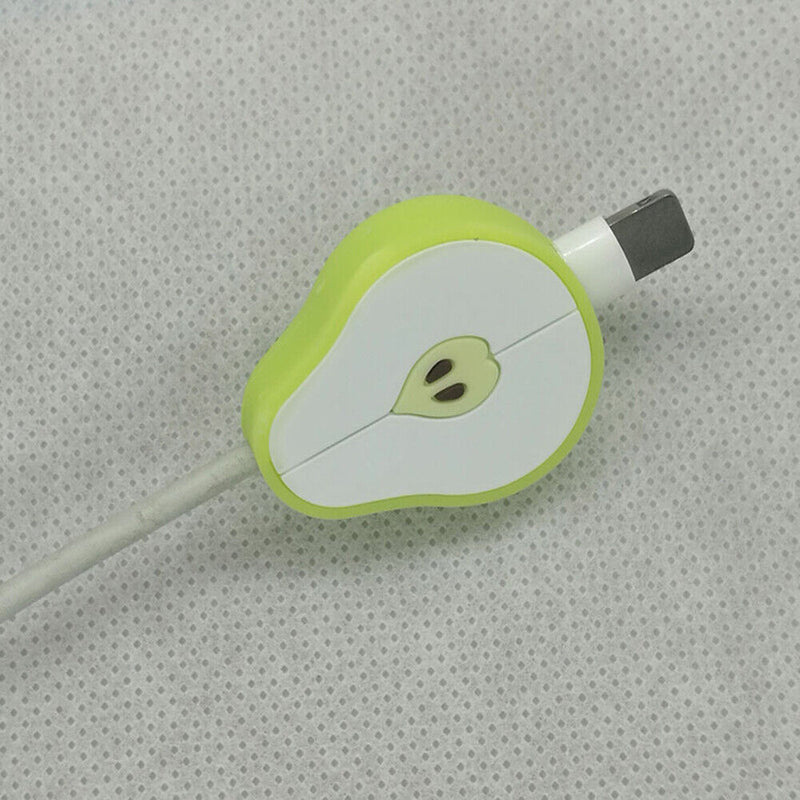 Fruit USB Data Cable Bites Protector Universal Cord Wire Winder (Pear)