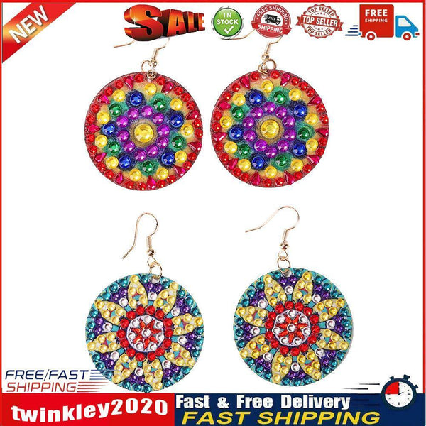 DIY Diamond Painting Mandala Patterns Stud Earrings for Women (RZ001) Newly