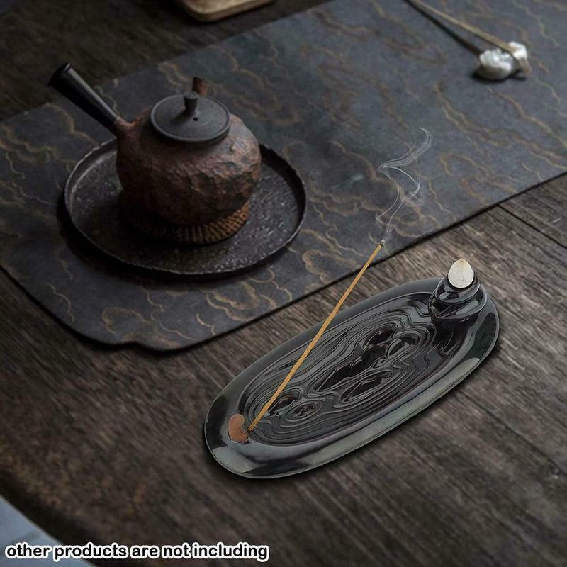 Fishing in river Ceramic Incense Stick Holder Joss Ash Insence Catcher. U5F3