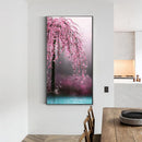 Peach Blossom Oil Paint By Numbers Kit DIY Acrylic Painting on Canvas Frame