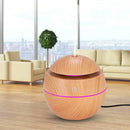 LED USB Induction Wood Grain Humidifier Ultrasonic Air Diffuser(Light Brown