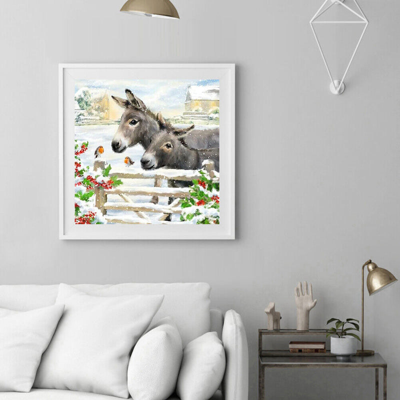 DIY Diamond Painting Donkey Full Round Drill Mosaic Art Picture Rhinestone Kits