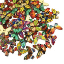 50pcs Wooden Butterfly Sewing Buttons DIY Knitting Clothes Decor (25x18mm) Newly